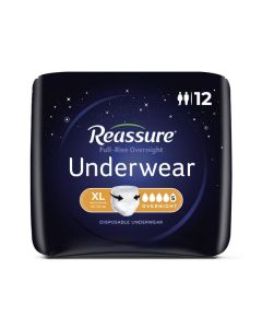 Reassure Full Rise Overnight Underwear, X-Large - 12/bag