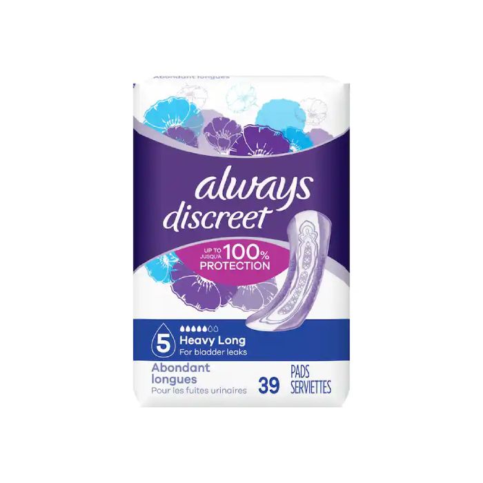 Always Discreet, Incontinence Pads, Maximum, Long Length, 39 Count