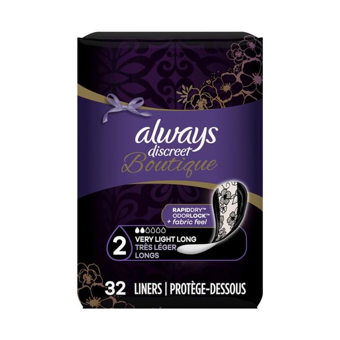 Always Discreet Boutique Incontinence Liners, Very Light