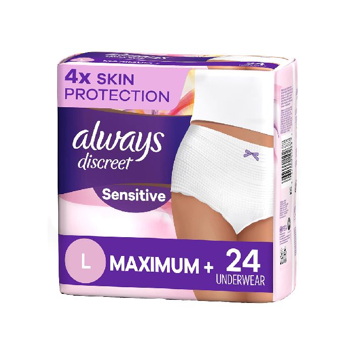 Female Adult Absorbent Underwear Always® Discreet Pull On with