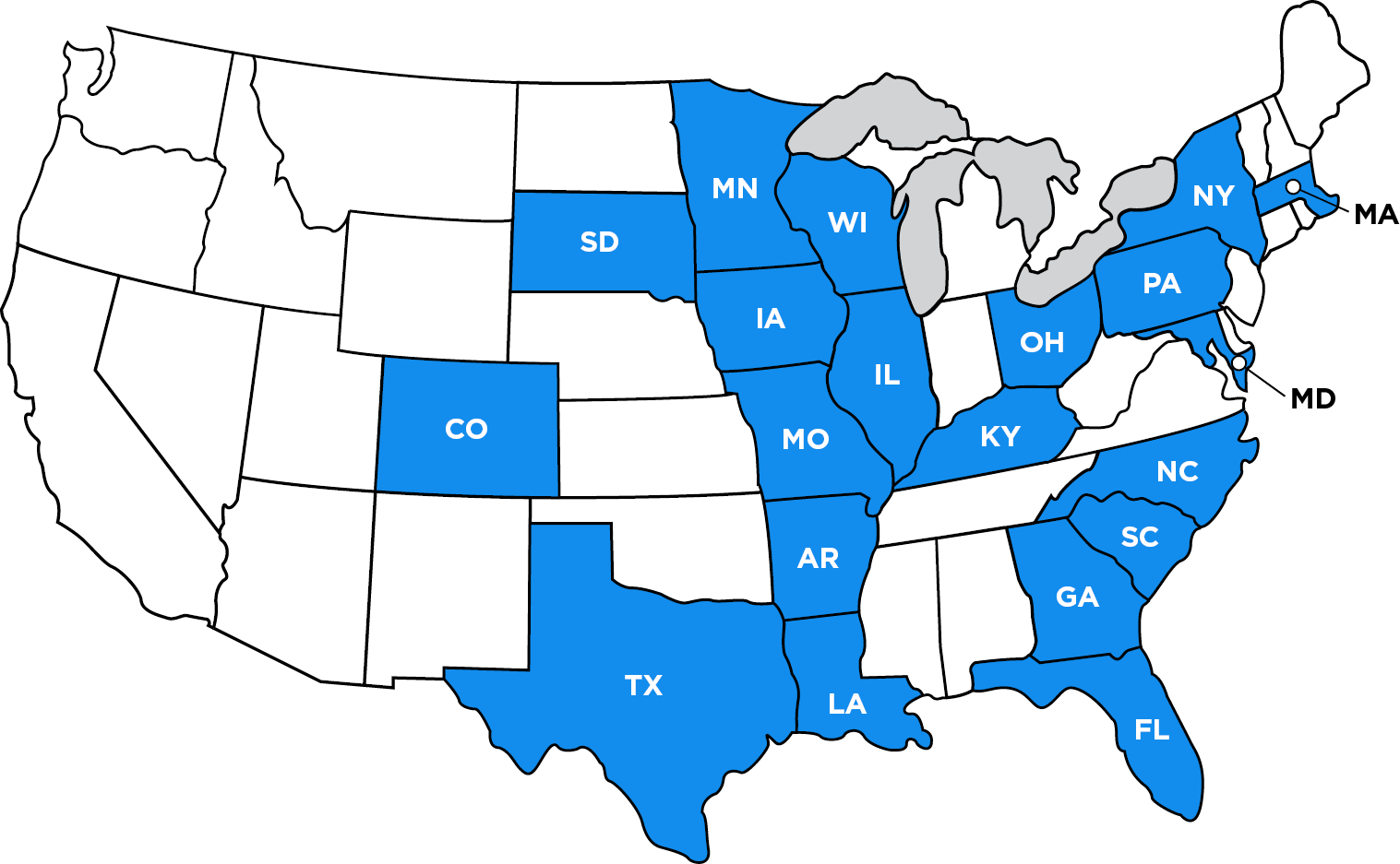 States served by HDIS Medicaid Billing