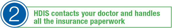 step 2: HDIS contacts your doctor and handles all the insurance paperwork