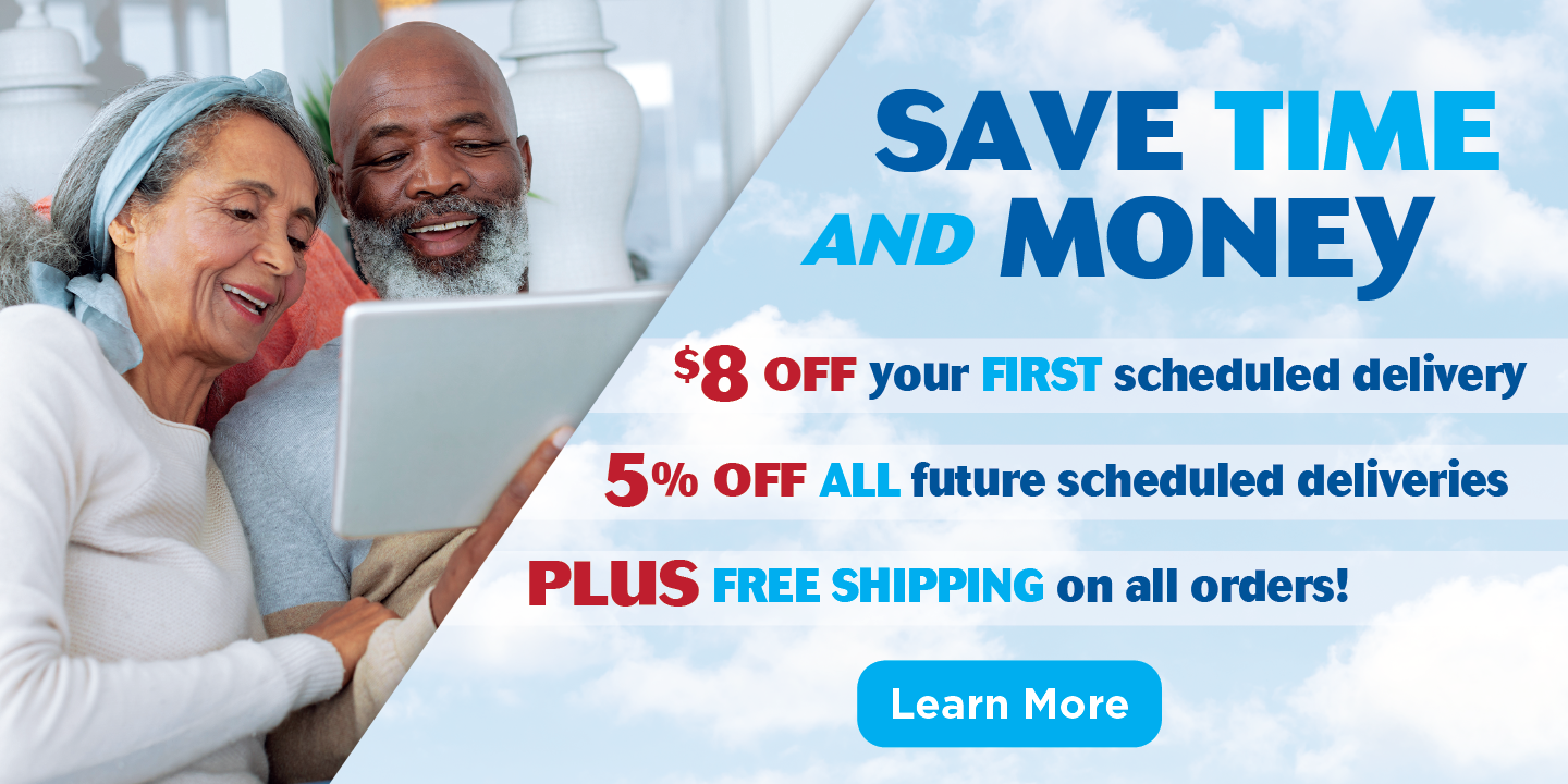 Save Time and Money with Scheduled Deliveries. Save $8 off your first scheduled delivery, link.